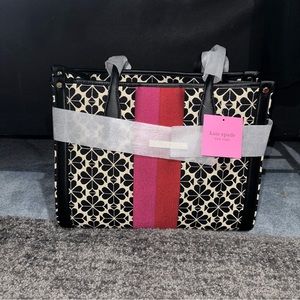 Kate Spade Flower Jacquard Stripe Tote Bag